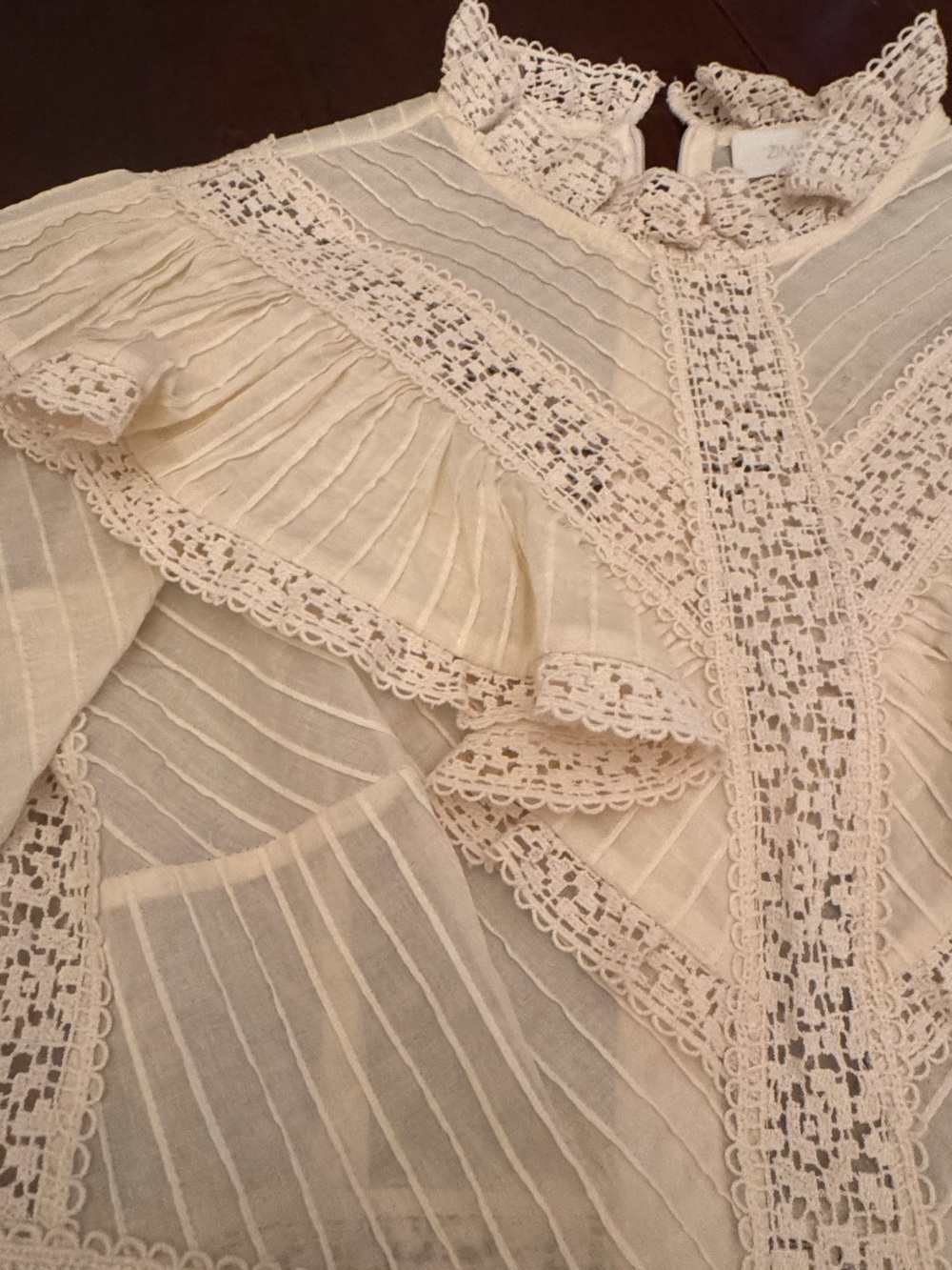 Zimmermann Ivory Lace Ruffle Blouse - Picture 5 of 9